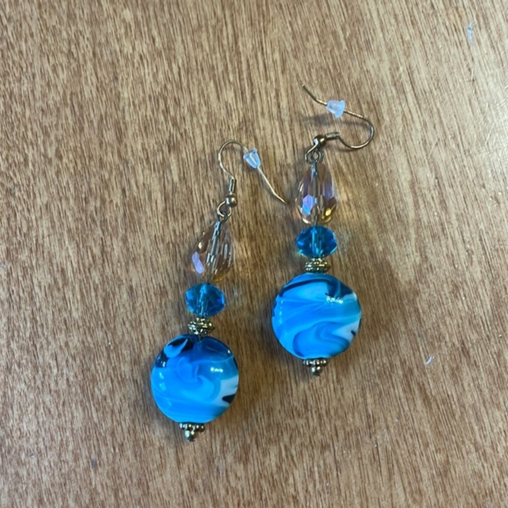 Handmade glass pierced earrings